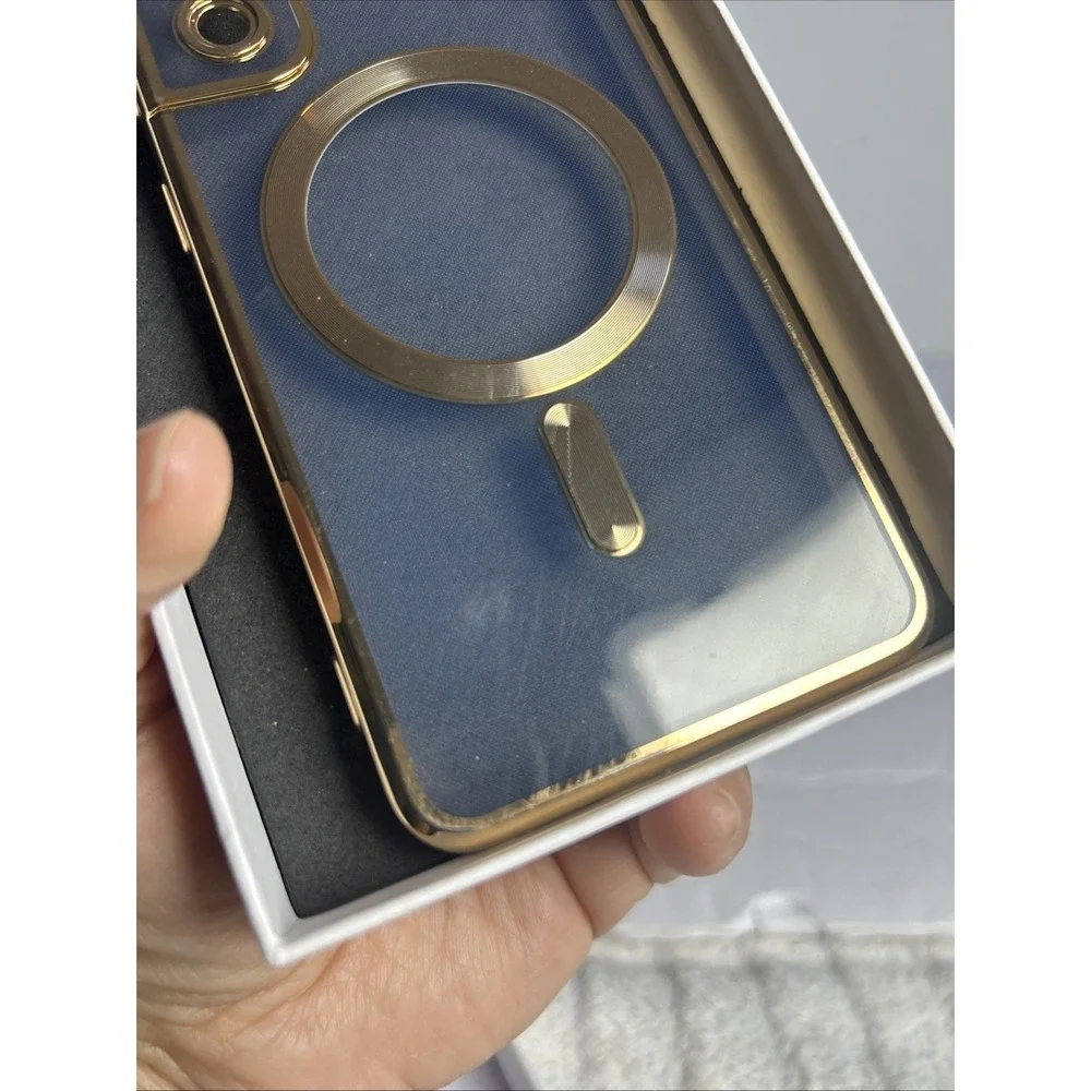 Clear And Gold Case Samsung Galaxy S26 Ultra S25 S24 S23 S22